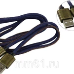 фото Кабель Smartbuy USB - micro USB, джинсовый, длина 1,2 м, (iK-12 blue Jeans)/60