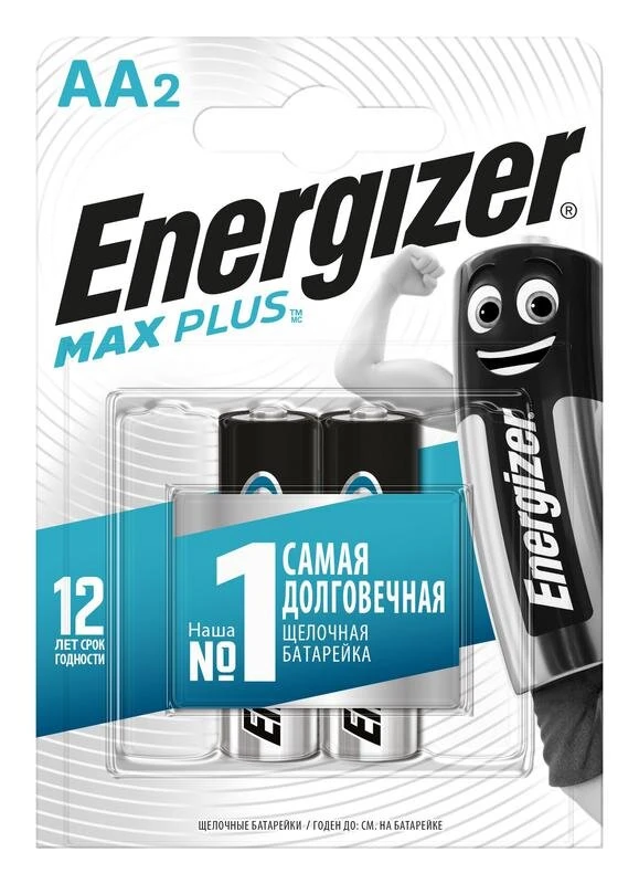 Фото Элемент питания алкалиновый Max Plus LR6/316 BL2 (2/24) (блист.2шт) Energizer E301323102