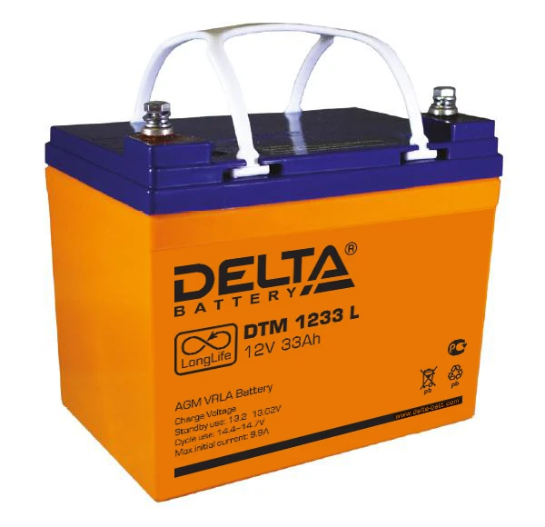 Фото Аккумуляторная батарея DELTA DTM 1233L (33Ач, 12В)