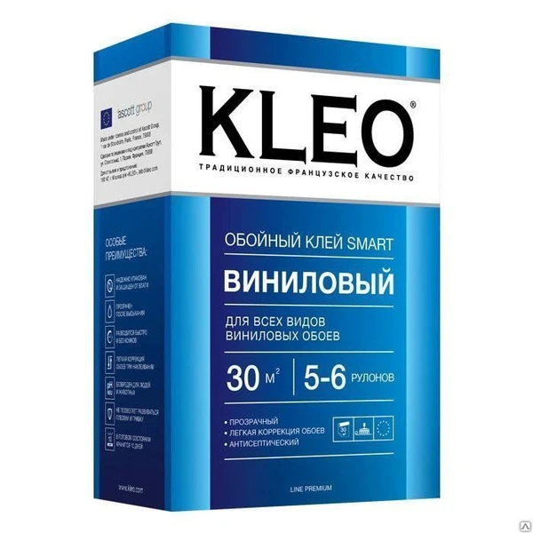 Фото КЛЕЙ для обоев KLEO SMART 5-6 винил.(150гр/25-30м2) (20шт/кор)