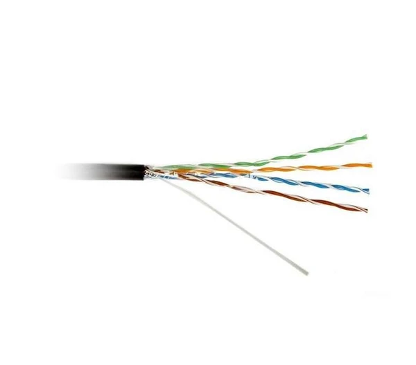 Фото Кабель UTP 4-C5E-SOLID-OUTDOOR-40-500 витая пара UTP (U/UTP) кат. 5e 4х2х0.5 (24 AWG) ож (solid) для внешней прокладки (+60 град.C -40 град.C) PE (500м) (м) Hyperline 49118