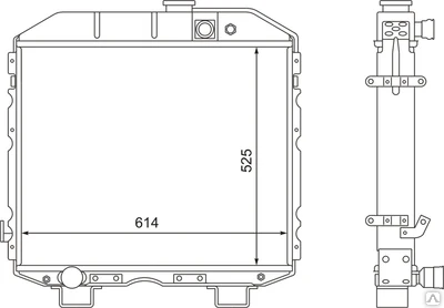 Фото Радиатор водяной 66-1301010 ГАЗ-66 трубчато-ленточный 3-х ряд