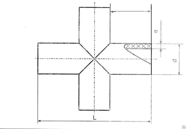 Фото Крестовина сварная равнопроходная 355 мм