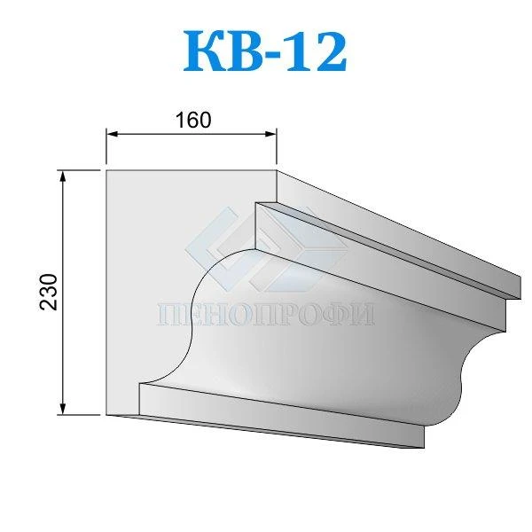 Фото Фасадные венчающие карнизы из пенопласта (пенополистирола) КВ-12 ПСБ-С-25Ф
