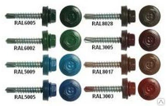 Фото Саморезы кровельн. к металлу RAL 6005 "зеленый насыщ.",5,5x25мм,1800шт