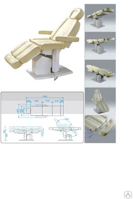 Фото Кресло кушетка косметологическая 4-х моторная класса люкс