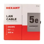 Фото №4 Кабель UTP 4х2х24AWG кат.5е медь наружн. прокл. бухта (м) Rexant 01-0045