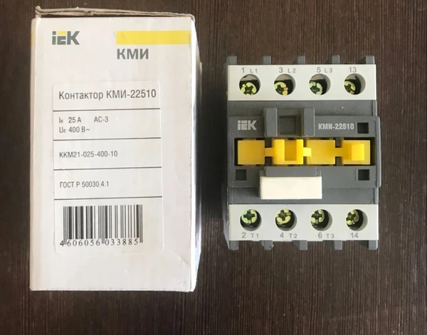 Фото Контактор КМИ-22510 25А 400В/АС3 1НО IEK