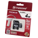 фото Карта памяти Transcend micro SD 4gb. class 10