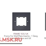 фото FRAME-1G/EUK(W) Рамка, типоразмер EUK 1G (для двух модулей-вставок); цвет белый