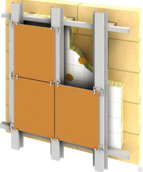Фото Подсистема для вентилируемого фасада в сборе