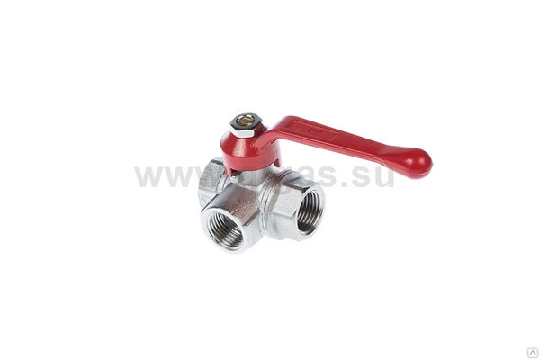 Фото Кран шаровой трехходовой, тип L 1/2" вн.-вн.-вн. (уп6/72) Valtec