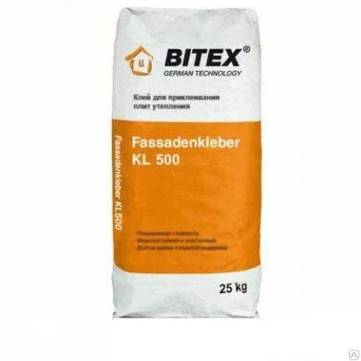 Фото Клей для ППС и минеральной ваты Bitex Fassadenkleber KL 500 25 кг