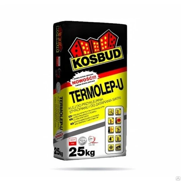 Фото Клей KOSBUD для пенополистирола и установки армирующий сетки termolep-U (2