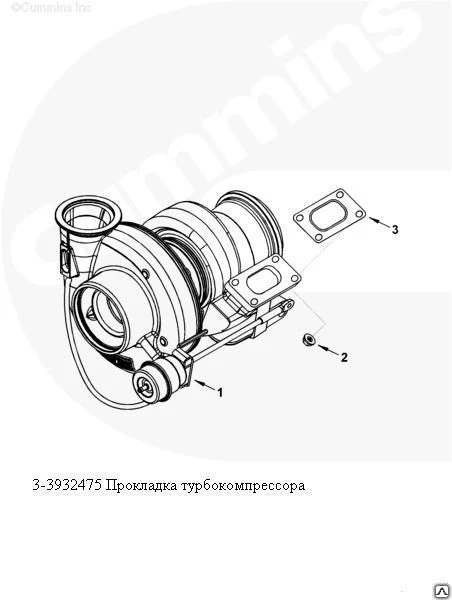 Фото Прокладка турбокомпрессора Cummins ISF 2,8/ISF 3,8 3932475