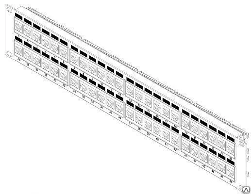 Фото Патчпанель 19, 48xRJ45, UTP, Кат. 5е Hyperline PP3-19-48-8P8C-C5E-110D