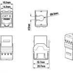 Фото №2 Вставка Keystone Jack RJ-45(8P8C) кат. 6 180град. KJ8-8P8C-C6-180-WH бел. Hyperline 426189