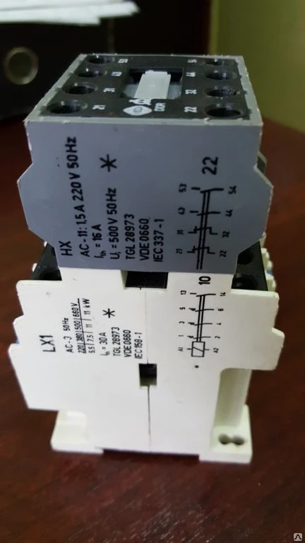 Фото Пускатели LX1 AC-3 Iн=30A, 50Hz, TGL 28973 VDE 0660, катушка 220V50Hz.