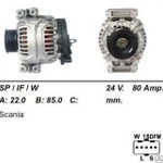 фото Генератор 1851 SCANIA 24V / 80Amp.