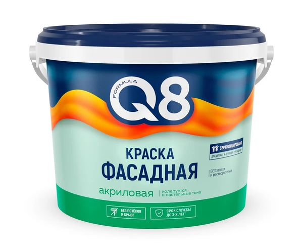 Фото Краска вд фасад  4,5кг ВД-АК белоснежная FORMULA Q8 (3/108) П