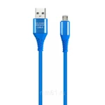 фото Кабель Smartbuy USB - micro USB, резиновая оплетка Gear, 1 м.,<2А, металлический наконечник, синий (iK-12ERG blue)