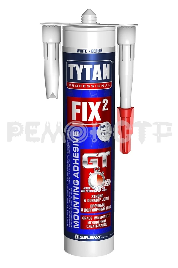 Фото Клей монтажный 290мл Fix2 GT Tytan Professional (белый) (6) (под заказ)