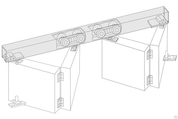 Фото Механизм для скадной двери двупольный