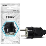 фото Вилка прямая 16А 250В с заземл. черн. TOKOV ELECTRIC TKL-PLZ-C05