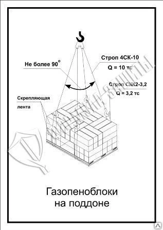 Фото Схема «Газопеноблоки на поддоне» (300х400 мм)