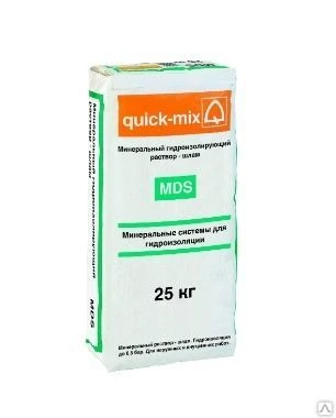 Фото Минеральный гидроизолирующий раствор-шлам MDS 25кг Quick-mix