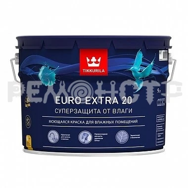 Фото Краска акрил интер  9л п/мат (1) база А Tikkurila EURO EXTRA_20 П