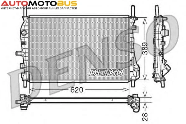 Фото Радиатор, охлаждение двигателя DENSO DRM10073 Радиатор охл. ДВС FO Mondeo III 11.00 08.07