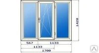 Фото Окно пластиковое в дом 137 серии 1700х1420 мм, однокамерный стеклопакет