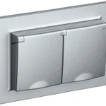 фото Розетка 2-м СП BRITE РСбш12-3-44-БрА 16А в сборе IP44 с крышкой алюм. IEK BR-R26-16-44-K47-F