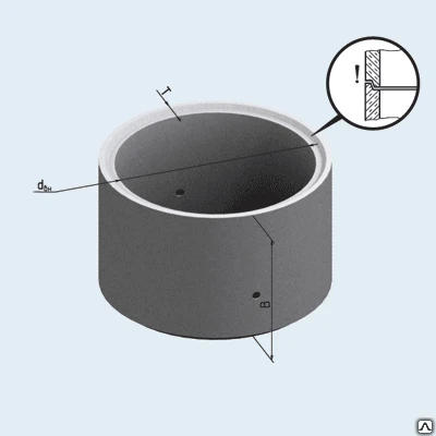 Фото Кольцо бетонное КС15.6 с пазом 1500х590 мм