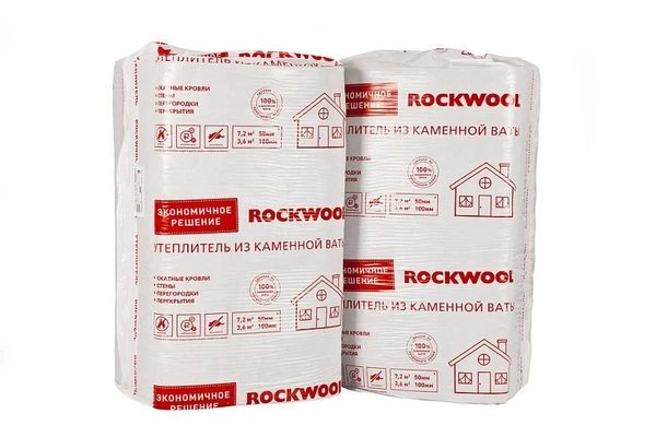 Фото Утеплитель Rockwool Эконом 28кг/м3 (1000x600х100мм) 6 шт. 3.6м2 (0.36м3)