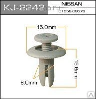Фото Клипса крепежная 15,0х15,6х6,0 мм пластиковая KJ-2242