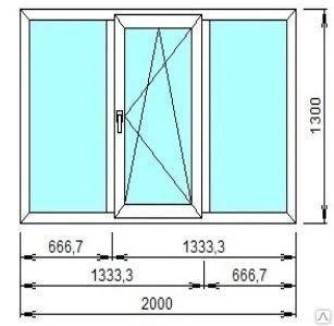 Фото Окно Exprof Practica 58, фурнитура Roto NT, 2к СП 32мм, 2 00*1 300 мм