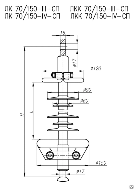 Фото Изолятор полимерный подвесной ЛК 70/150-IV