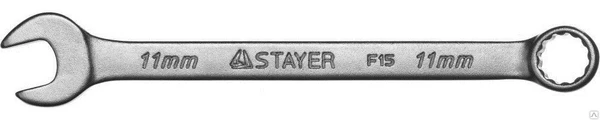 Фото Ключ STAYER &quot;MASTER&quot; гаечный комбинированный, хромированный, 11мм 27085-11