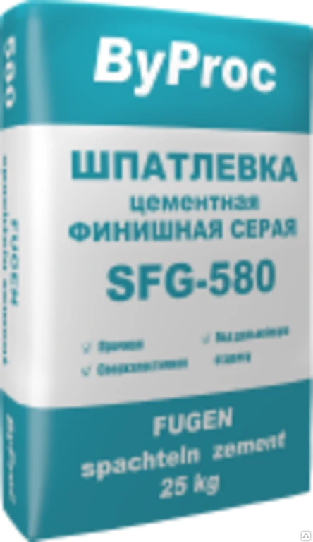 Фото Шпатлевка финишная серая ByProc SFF-580 25 кг.