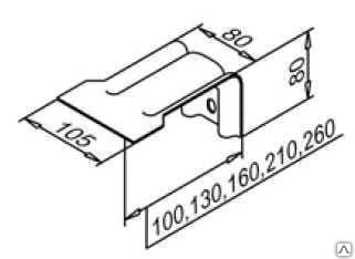 Фото Кронштейн стеновой усиленный КРУ 80*105*(80-350) оц.сталь 08 ПС 2 мм