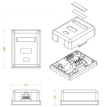 Фото №2 Розетка компьютерная 1-м ОП Dual IDC SB1-1-8P8C-C6-SH-WH RJ45 (8P8C) кат.6 экранир. Hyperline 430236