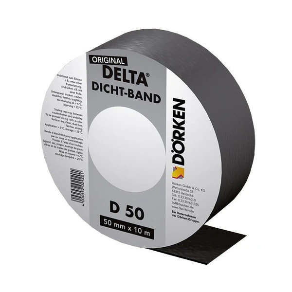 Фото Delta-Dicht Band DB 50 уплотнительная самоклеящаяся лента из битум-каучука для контробрешетки