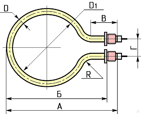 Фото ТЭН125 А-13/1,2-Z-220 Ф8 м/ц 70 шт.1/2"(пайка) масляный