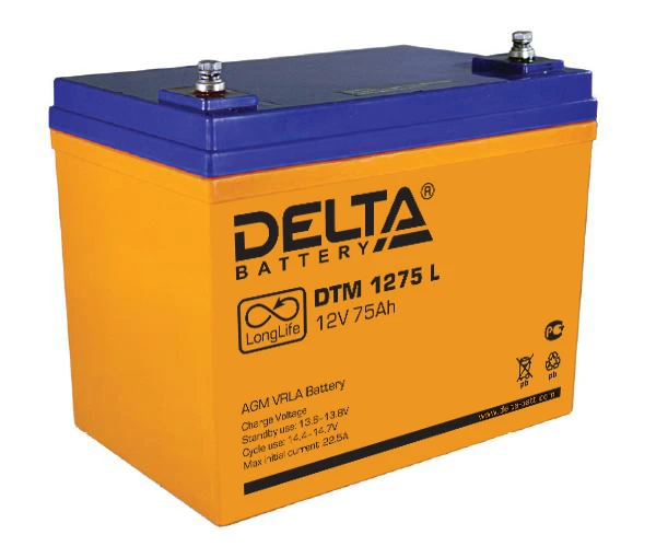 Фото Аккумуляторная батарея DELTA DTM 1275L (75Ач, 12В)