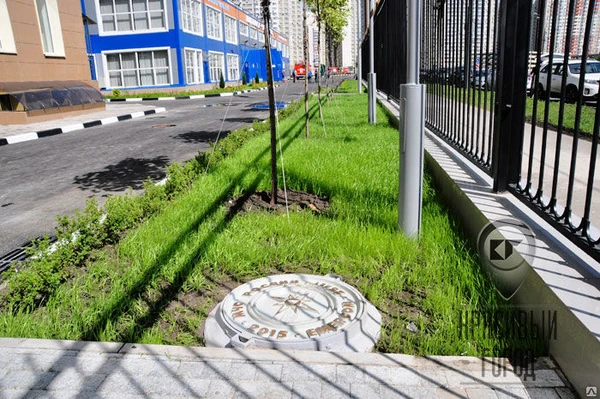 Фото Чугунный канализационный люк с символикой или гербом заказчика