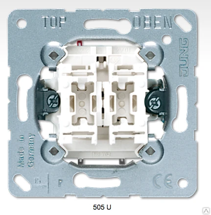 Фото 505U JUNG выключатель 10AX 250V двухклавишный
