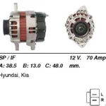 фото Генератор 1798 HYUNDAI Atos, Getz 12V / 70Amp.