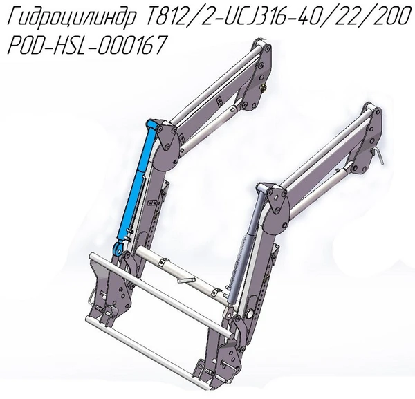 Фото Гидроцилиндр Т812/2-UCJ316-40/22/200 POD-HSL-000167 на фронтальный погрузчик Metal-Fach T-812